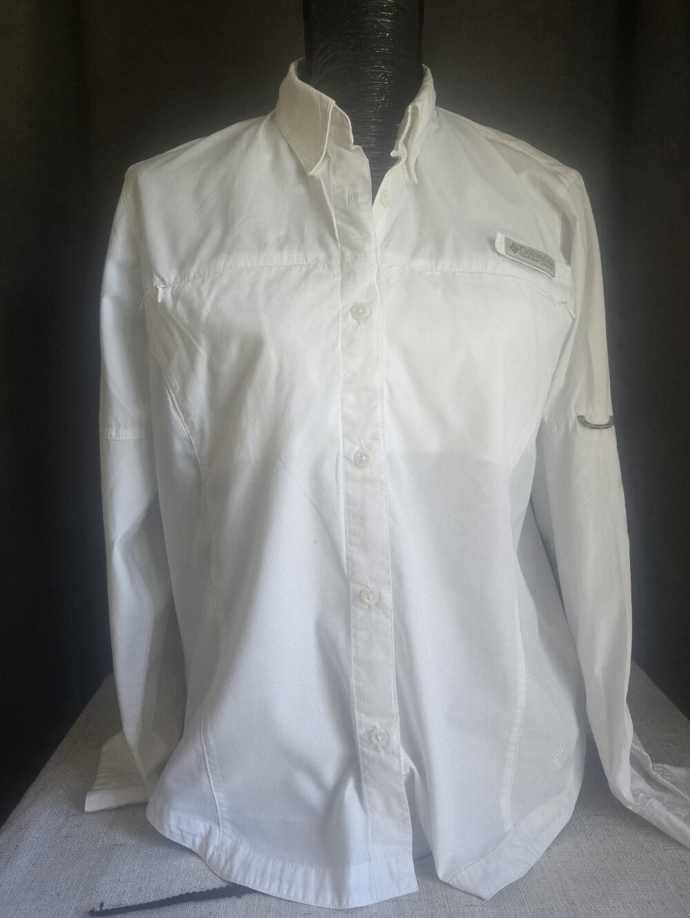 Columbia White Men’s Casual Button-Down Shirt